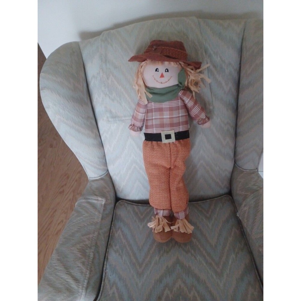 Plush Halloween Scarecrow Decoration 22" Tall Stands New With Tags